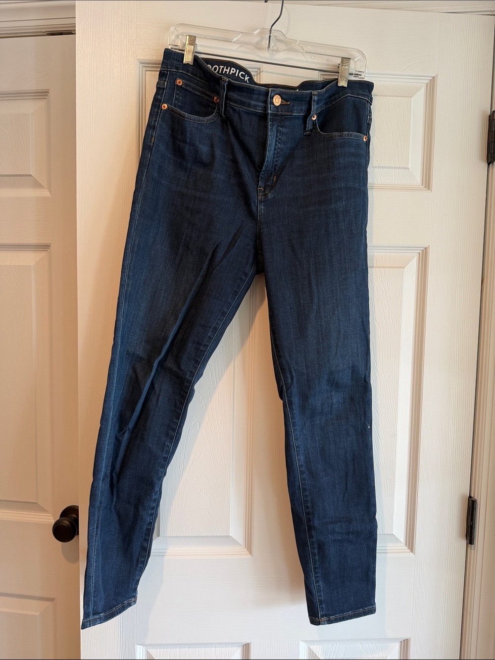 J. Crew Indigo Toothpick Skinny Jeans with Copper Hardware